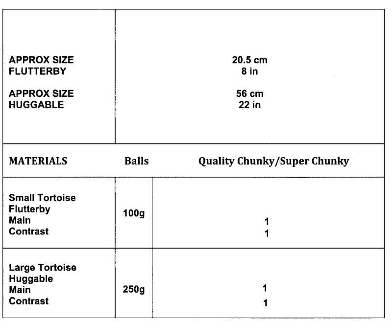 Crochet Pattern - James C Brett JB935 - Flutterby Chunky & Super Chunky - Tilly & Thomas Tortoise